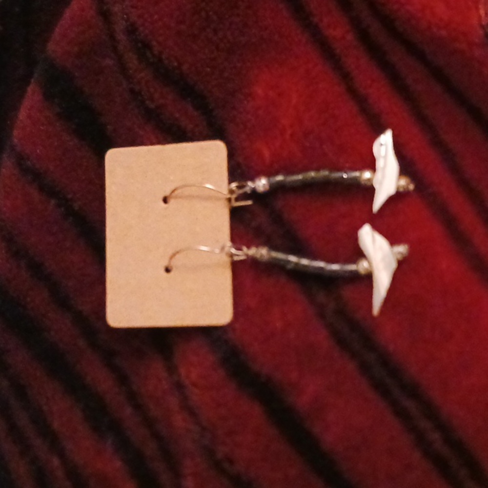 Artisan MOP Bird Dangle Earrings
